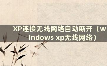 XP连接无线网络自动断开（windows xp无线网络）